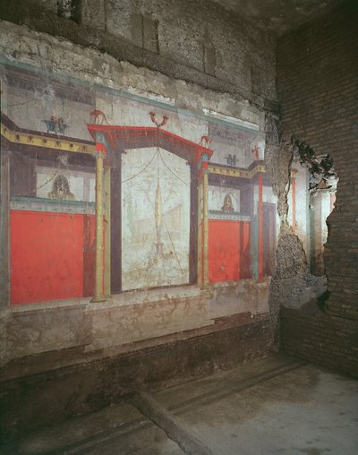 Interior view of the house with frescoes dating from 25 BC - AD 25 by Roman